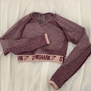 Gymshark long sleeve purple marble crop top